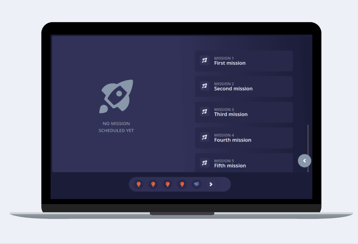 Lista missioni configurate
